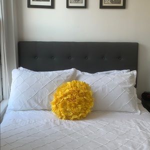 Cynthia Rowley Yellow Round Puff Accent Pillow